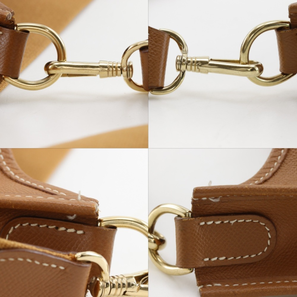 Hermes Evelyne 1 GM Shoulder Bag, Courchevel Leather, Gold, 1998 Model, Brown... - Picture 9 of 14